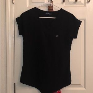 Chase uniform v-neck blouse in black sz:2